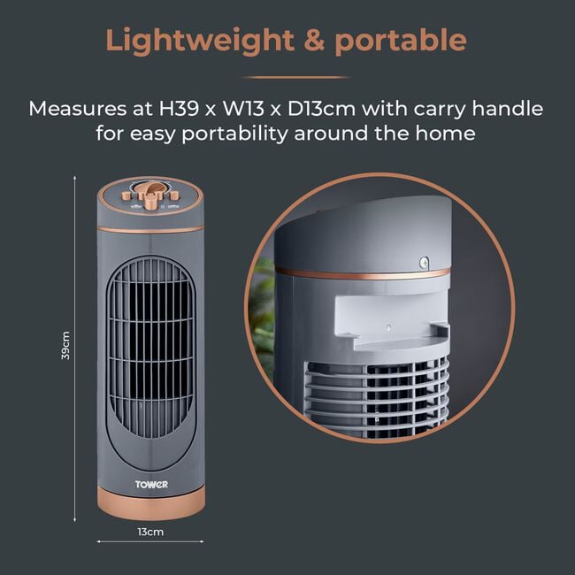 Tower Cavaletto 14" Grey Tower Fan